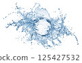 Crystal clear water splash isolated on a white background. 125427532