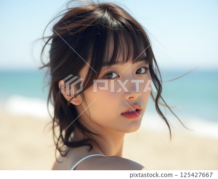 A woman in the sea 125427667