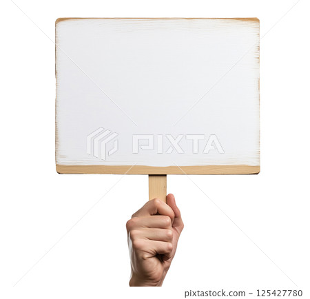 Hand with Protest Banner 125427780