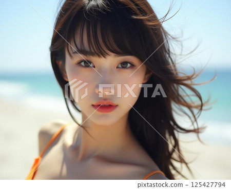 一個女人在海裡 125427794