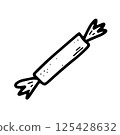 Doodle candy. Outline festive sweet, caramel 125428632