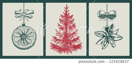 christmas, tree, vector 125428637