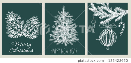 christmas, tree, card 125428650