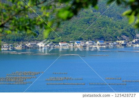 A tourist train runs along the coastline of the serene Setouchi Sea A tourist train runs along the coastline of the serene Setouchi Sea 125428727
