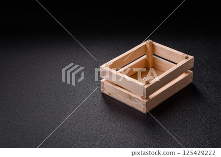 Empty wooden box for fruits or vegetables Empty wooden box for fruits or vegetables 125429222