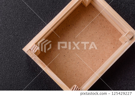 Empty wooden box for fruits or vegetables 125429227