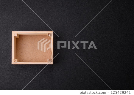 Empty wooden box for fruits or vegetables 125429241