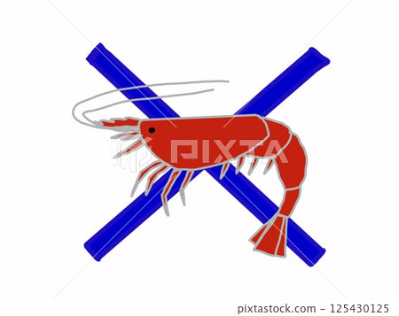 蝦子和十字架的符號表示安息日禁止食用的食物 125430125