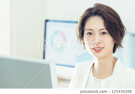 Businesswoman working with digital transformation tools 125430206