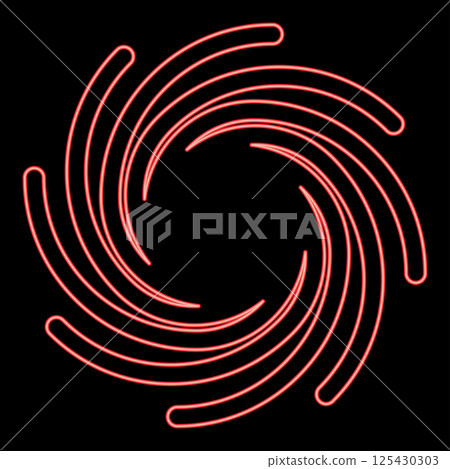 Neon gold spiral Sacred geometry symbol red color vector illustration image flat style 125430303