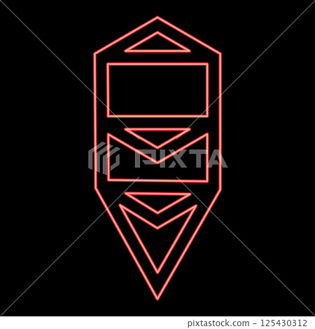 Neon tree life Sacred geometry symbol red color vector illustration image flat style 125430312