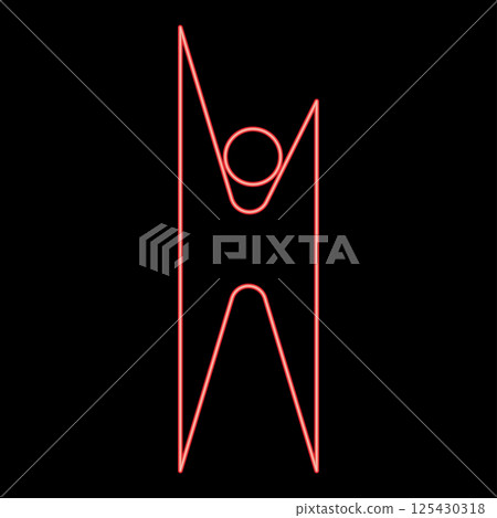 Neon symbol humanism strong person happy man red color vector illustration image flat style Neon symbol humanism strong person happy man red color vector illustration image flat style 125430318