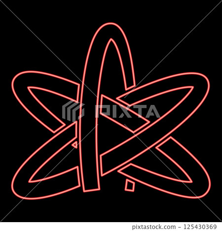 Neon atheism symbol sign red color vector illustration image flat style 125430369