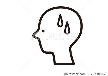 側視圖臉部圖示：各種情緒 125430467