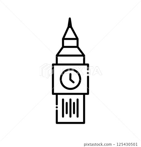 Big, ben, clock, bell, sight, tower, london icon, vector illustration 125430501