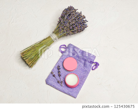 solid perfumes and lavender flowers 125430675