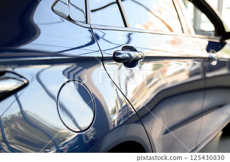 Modern door handle new car. Smart retractable door handles Modern door handle new car. Smart retractable door handles 125430830