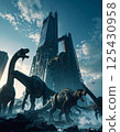 A world where civilization has collapsed and dinosaurs have returned 125430958