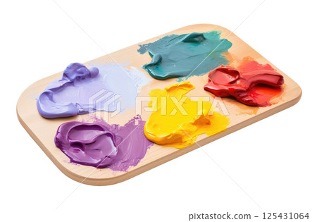Wood paint palette 125431064