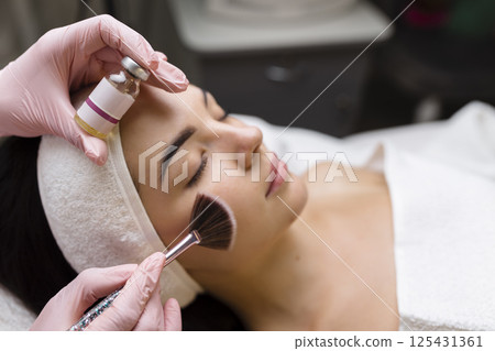 Chemical Peel Face Treatment with Retinol Serum. Chemical Peel Face Treatment with Retinol Serum. 125431361