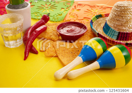 Cinco de mayo carnival concept. Colorful Fiesta 125431604