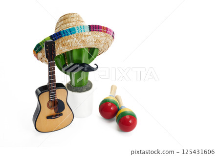 Cinco de mayo carnival concept. Fiesta Cactus 125431606