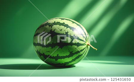Watermelon on the green background 125431650