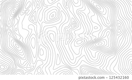 Seamless vector topographic map background. Line topography map seamless pattern. Mountain hiking trail over terrain. Contour background geographic grid. 125432160