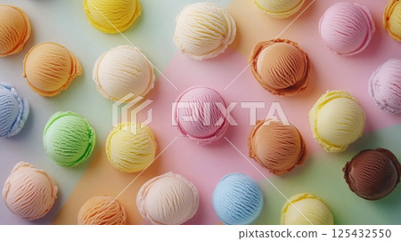 Colorful ice cream, simple 3D illustration 125432550