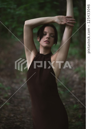 Serene Forest Portrait of Woman 125433046