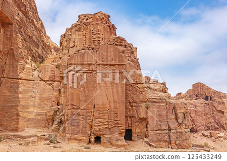 Entrances to the Royal Tombs in Petra. Jordan. 125433249