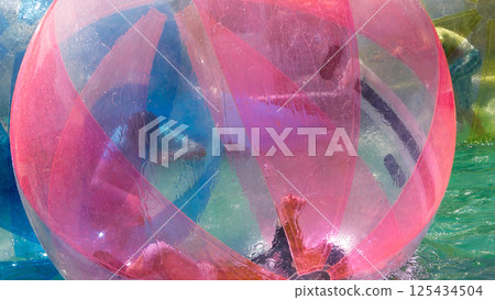 Kids in transparent water balls 5 125434504