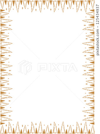 Cute simple Christmas tree frame. Nature template to write text matter. Tree elements on white background 125434937