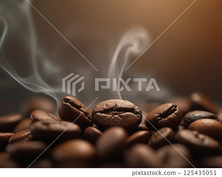 coffee beans on the ground 125435051