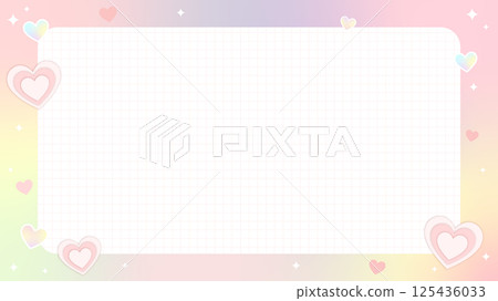 柔和的色彩漸層背景和心形框架 125436033