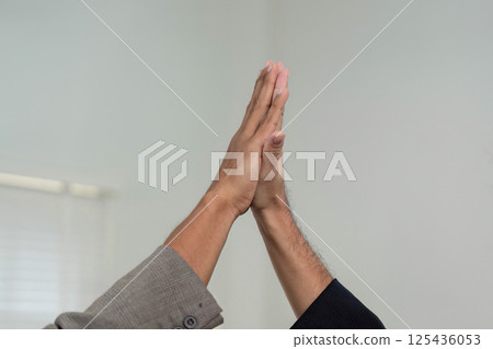 Handshake and Agreement. Close-up of two hands shaking, symbolizing a successful business partnership. 125436053
