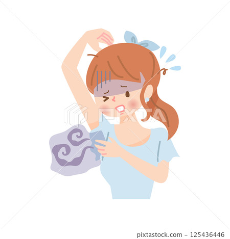擔心腋臭的女性 125436446