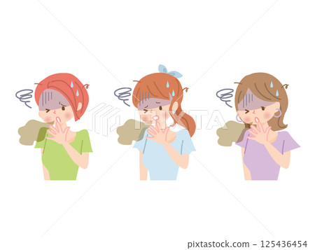 Women who are concerned about bad breath 125436454