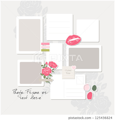 Collage photo frames on vintage background. Collage photo frames on vintage background. 125436824