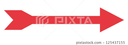 Long red arrows icon. Trendy long left and right arrows in flat style. Replaceable vector design. For your apps, websites and UI or user experience design 125437155