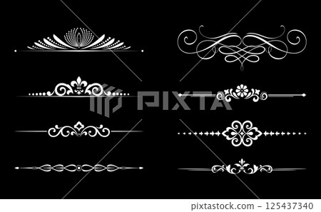 Vintage set. Floral elements for design monograms, invitations, frames, menus and labels. Graphic design of the website, cafes, boutiques, hotels, wedding invitations. 125437340
