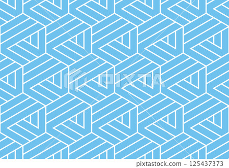 Abstract geometric pattern with stripes, lines. Seamless vector background. White and blue ornament. Simple lattice graphic design Abstract geometric pattern with stripes, lines. Seamless vector background. White and blue ornament. Simple lattice graphic design 125437373