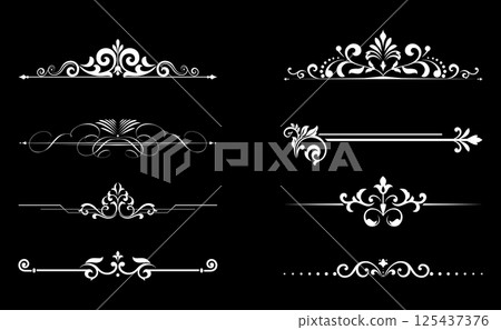 Vintage set. Floral elements for design monograms, invitations, frames, menus and labels. Graphic design of the website, cafes, boutiques, hotels, wedding invitations. 125437376