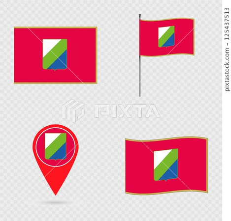 Abruzzo Flag Set, Region of Italy. Abruzzo Flag Set, Region of Italy. 125437513