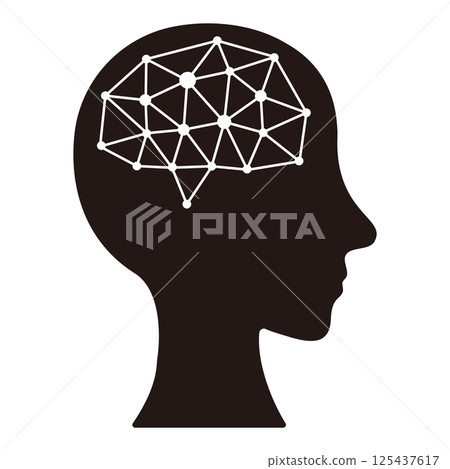 Artificial intelligence image silhouette illustration Artificial intelligence image silhouette illustration 125437617
