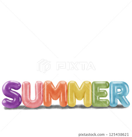 The letters write the word Summer. The letters write the word Summer. 125438621