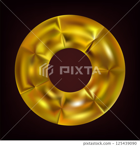 Luxury realistic gold ring. Premium golden circle 125439090