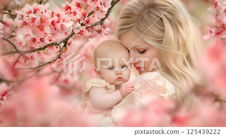 Mothers Day. Mothers and Pregnant Womens Day. AI generated. 125439222