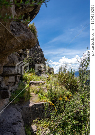 Inner View of Waqrapukara Archaeological Site in the Andean Highlands, Peru 125439293