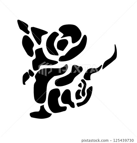 滑鼠的剪影風格插圖 125439730